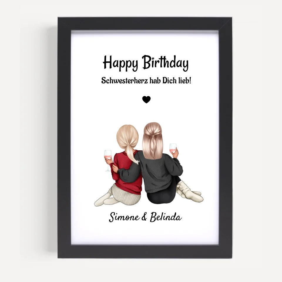 Geschenk für Schwestern: Personalisiertes Schwester Bild gestalten - Cantty