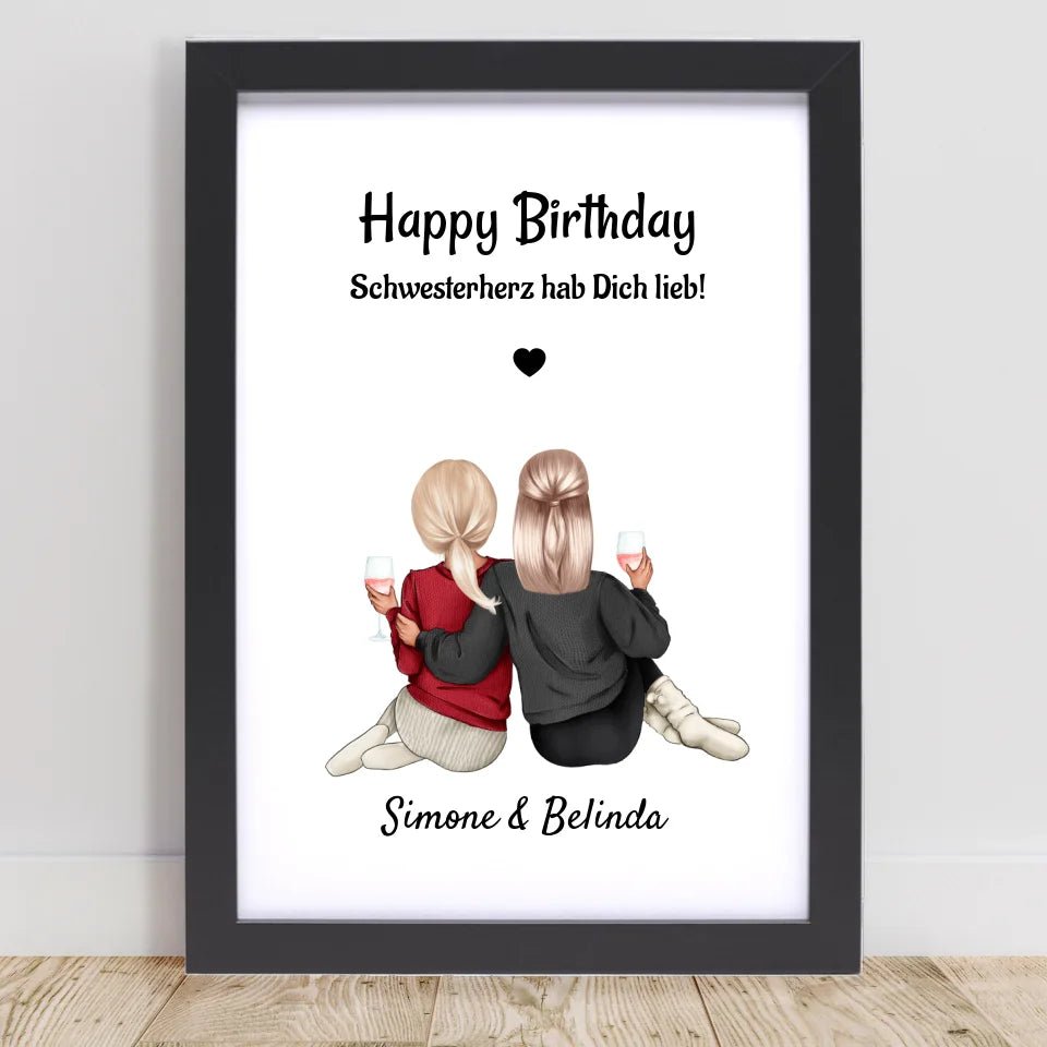 Geschenk für Schwestern: Personalisiertes Schwester Bild gestalten - Cantty