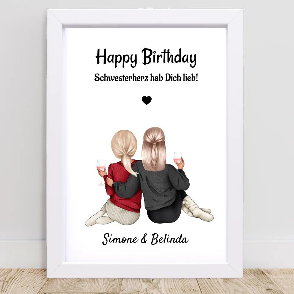 Geschenk für Schwestern: Personalisiertes Schwester Bild gestalten - Cantty