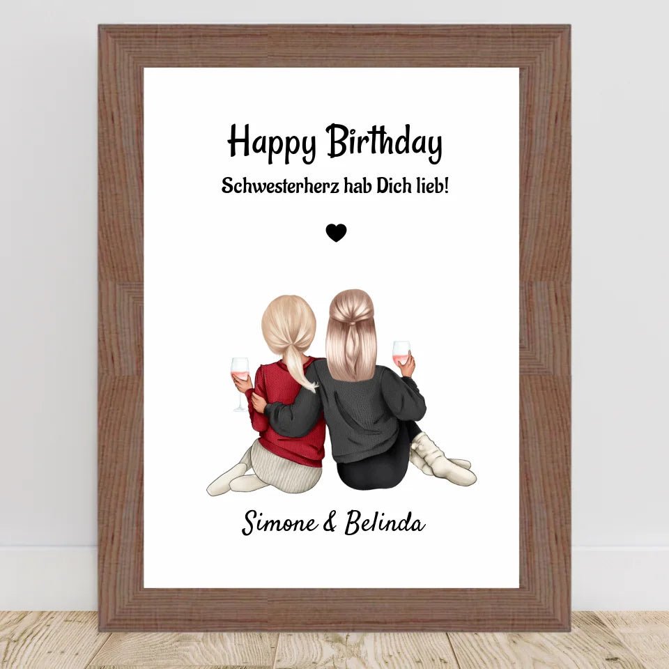 Geschenk für Schwestern: Personalisiertes Schwester Bild gestalten - Cantty