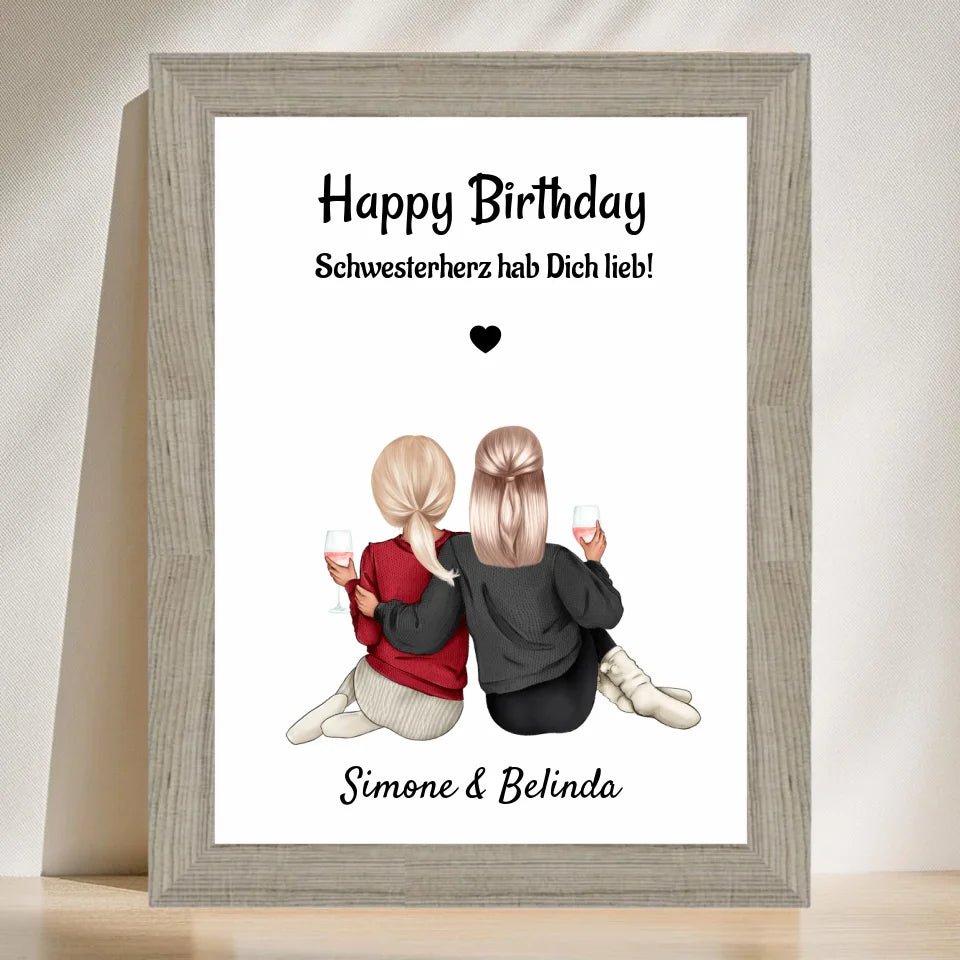 Geschenk für Schwestern: Personalisiertes Schwester Bild gestalten - Cantty