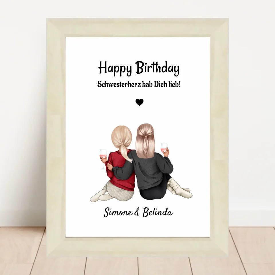 Geschenk für Schwestern: Personalisiertes Schwester Bild gestalten - Cantty