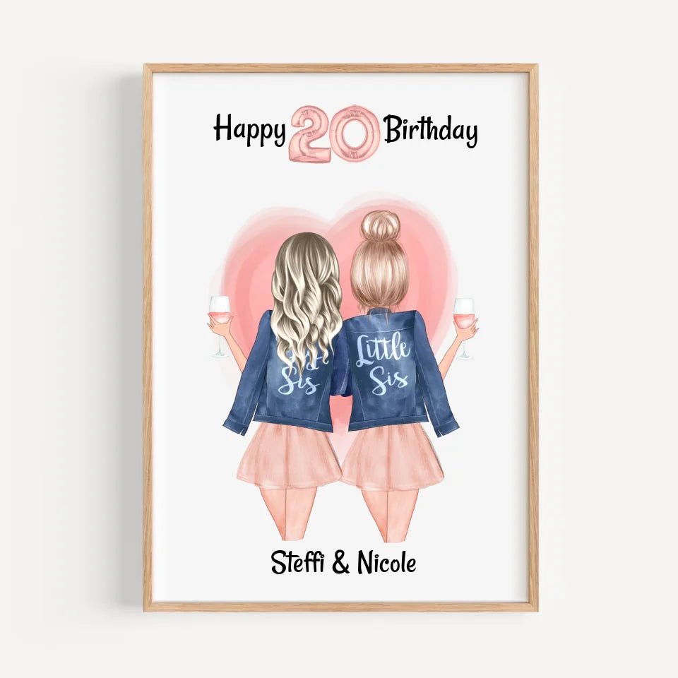 Beste Freundin & Schwester Geburtstag Geschenk Poster - Cantty