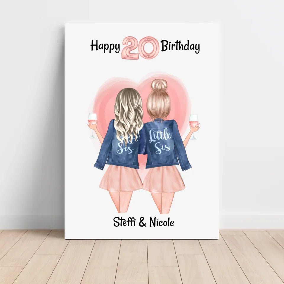 Beste Freundin & Schwester Geburtstag Geschenk Poster - Cantty
