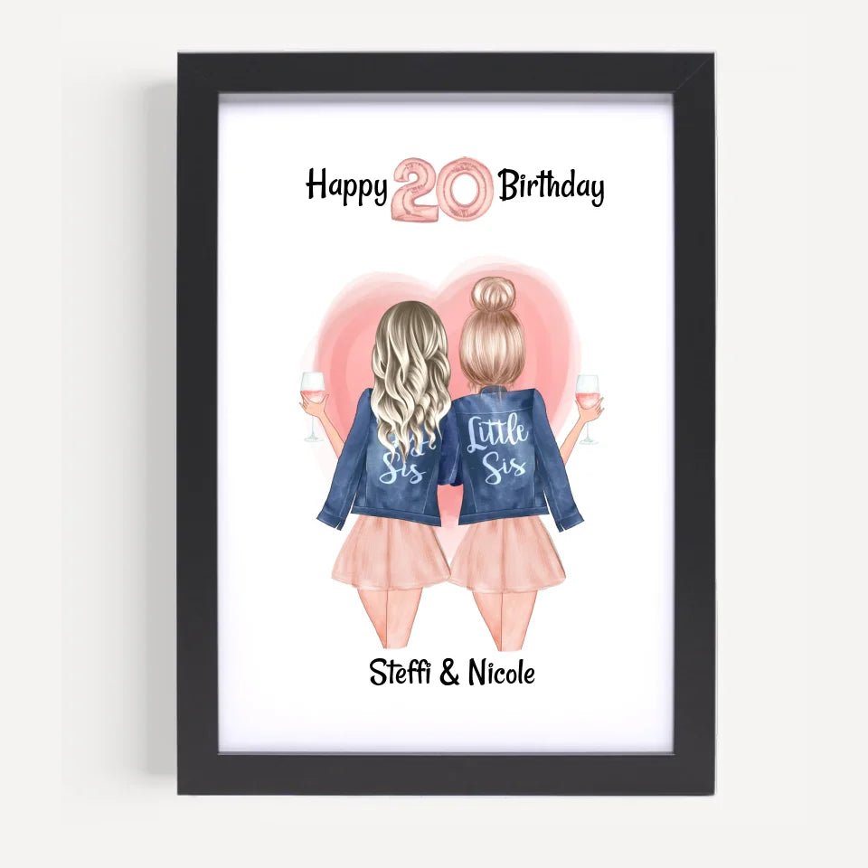 Beste Freundin & Schwester Geburtstag Geschenk Poster - Cantty