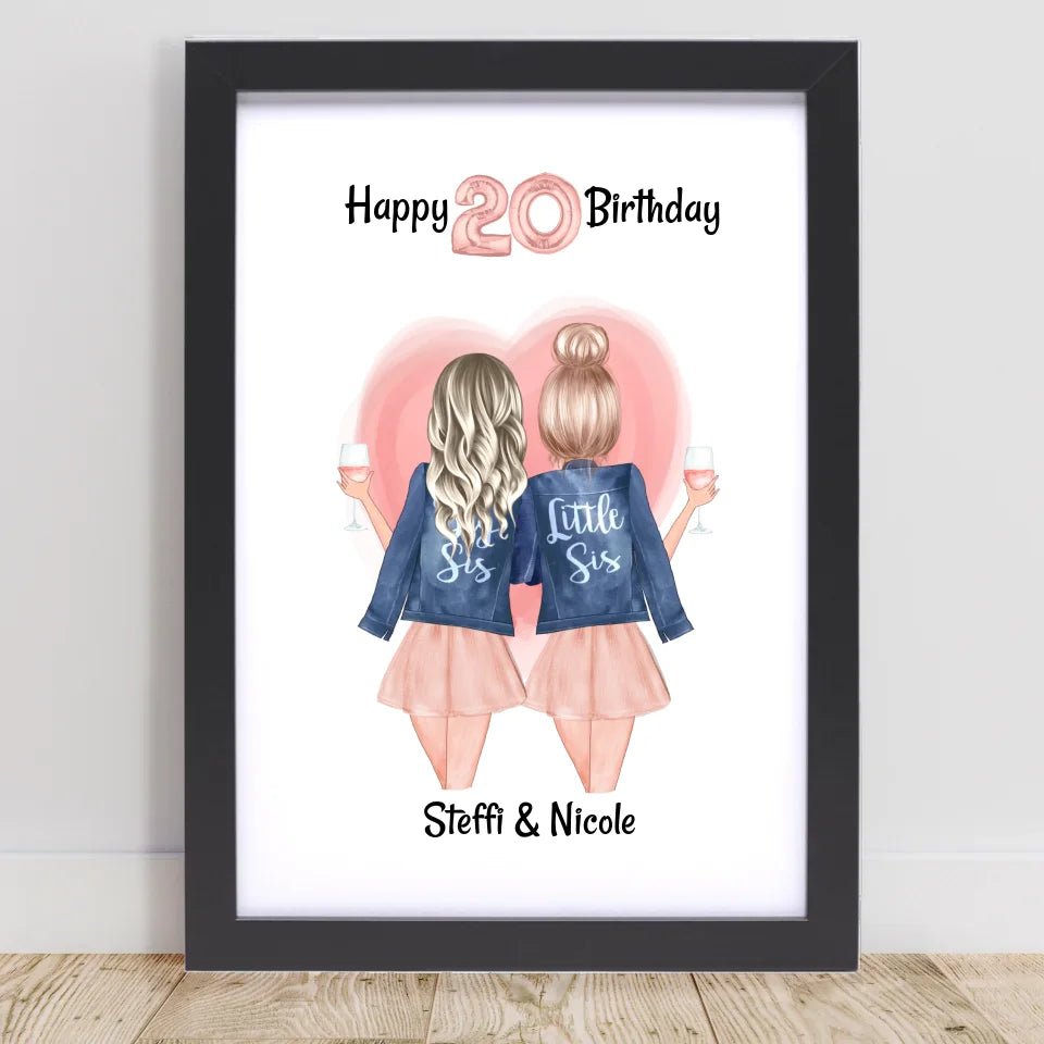 Beste Freundin & Schwester Geburtstag Geschenk Poster - Cantty