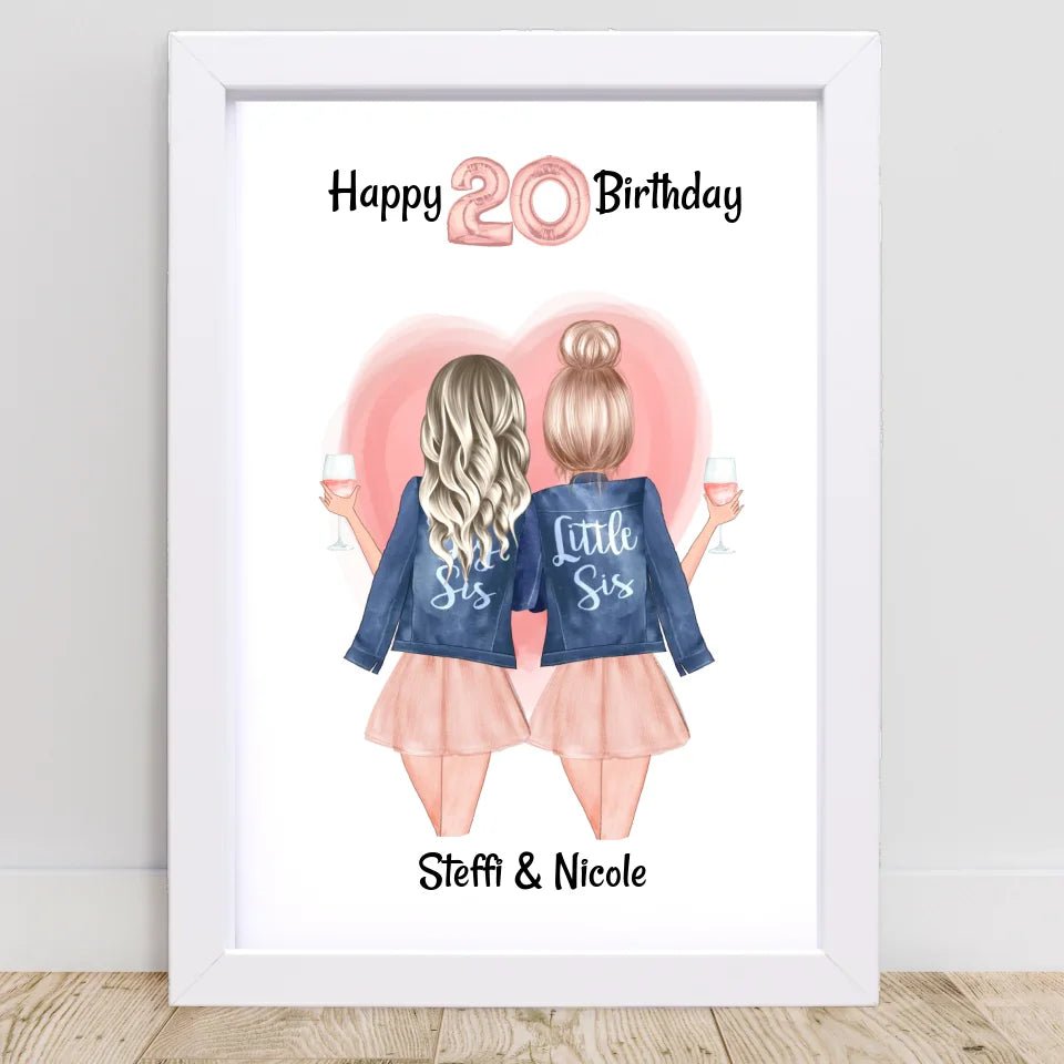 Beste Freundin & Schwester Geburtstag Geschenk Poster - Cantty