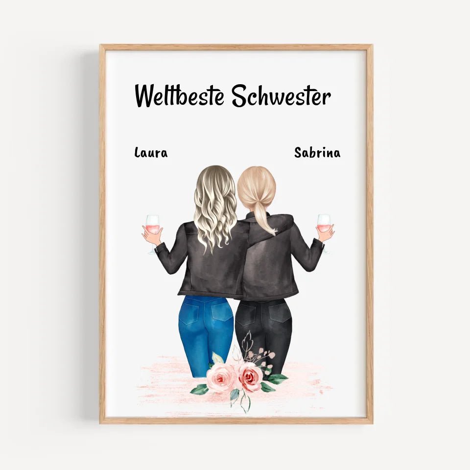Schwester Poster personalsiiert mit Namen und Spruch - Cantty