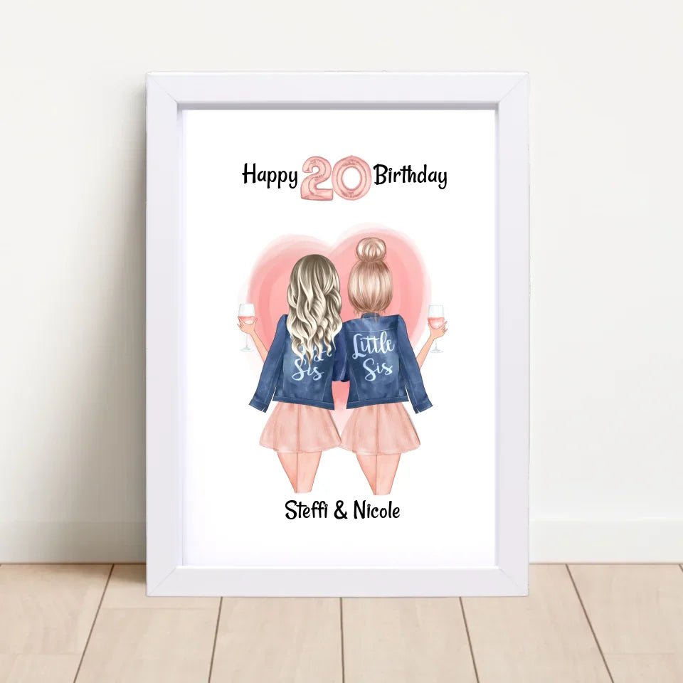 Beste Freundin & Schwester Geburtstag Geschenk Poster - Cantty