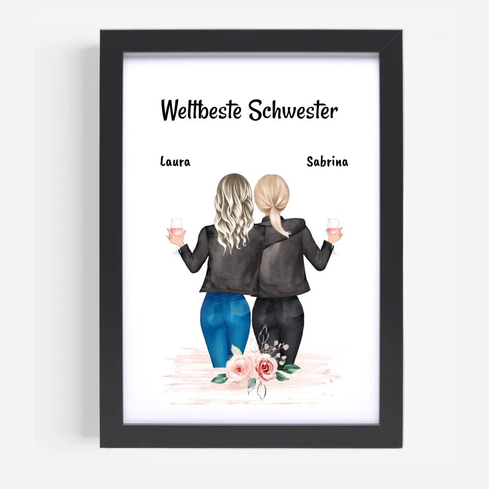 Schwester Poster personalsiiert mit Namen und Spruch - Cantty
