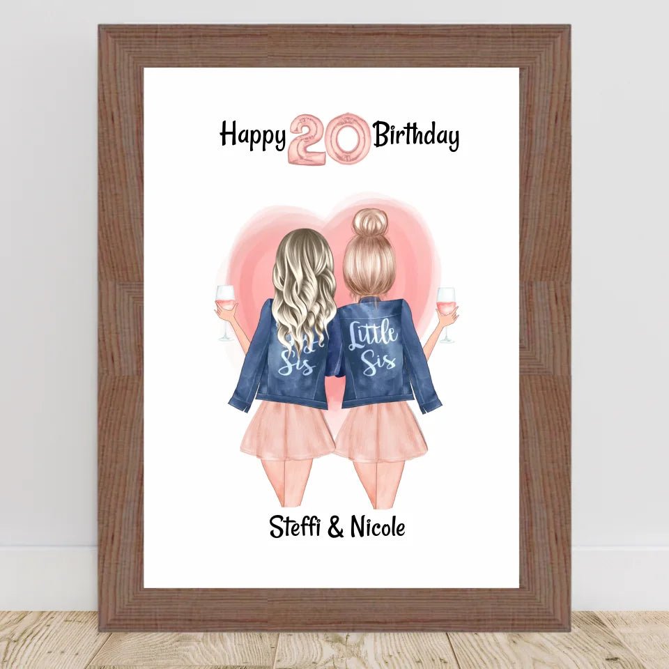 Beste Freundin & Schwester Geburtstag Geschenk Poster - Cantty
