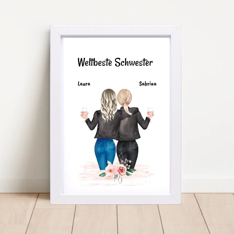 Schwester Poster personalsiiert mit Namen und Spruch - Cantty