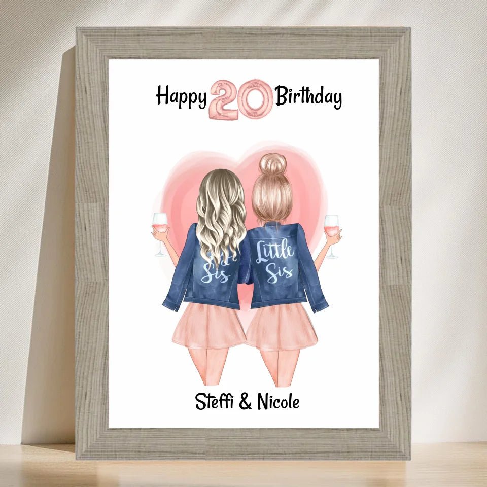 Beste Freundin & Schwester Geburtstag Geschenk Poster - Cantty