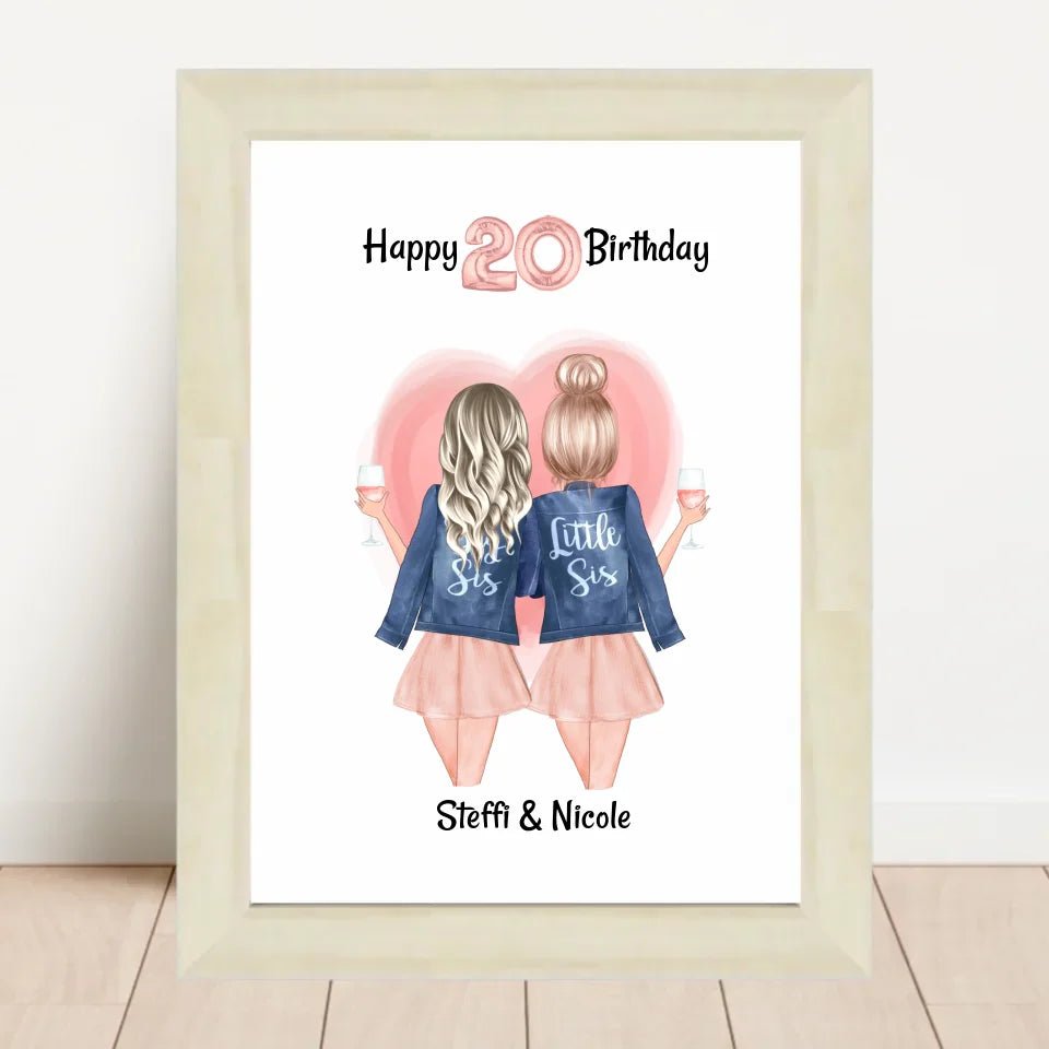 Beste Freundin & Schwester Geburtstag Geschenk Poster - Cantty