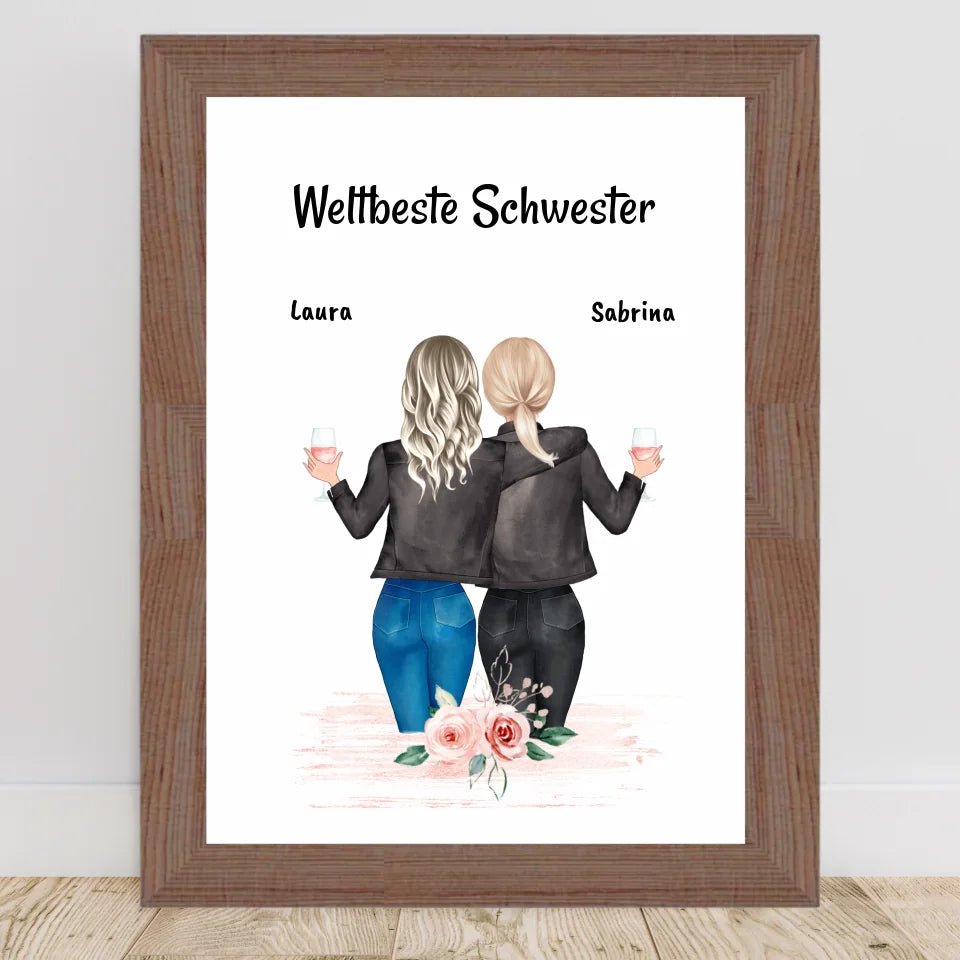 Schwester Poster personalsiiert mit Namen und Spruch - Cantty