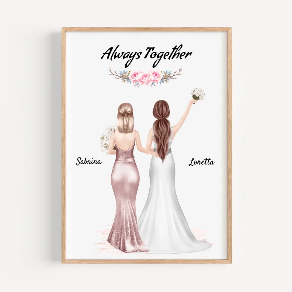 Beste Freundin Braut Bild personalisiert Hochzeit Geschenk - Cantty