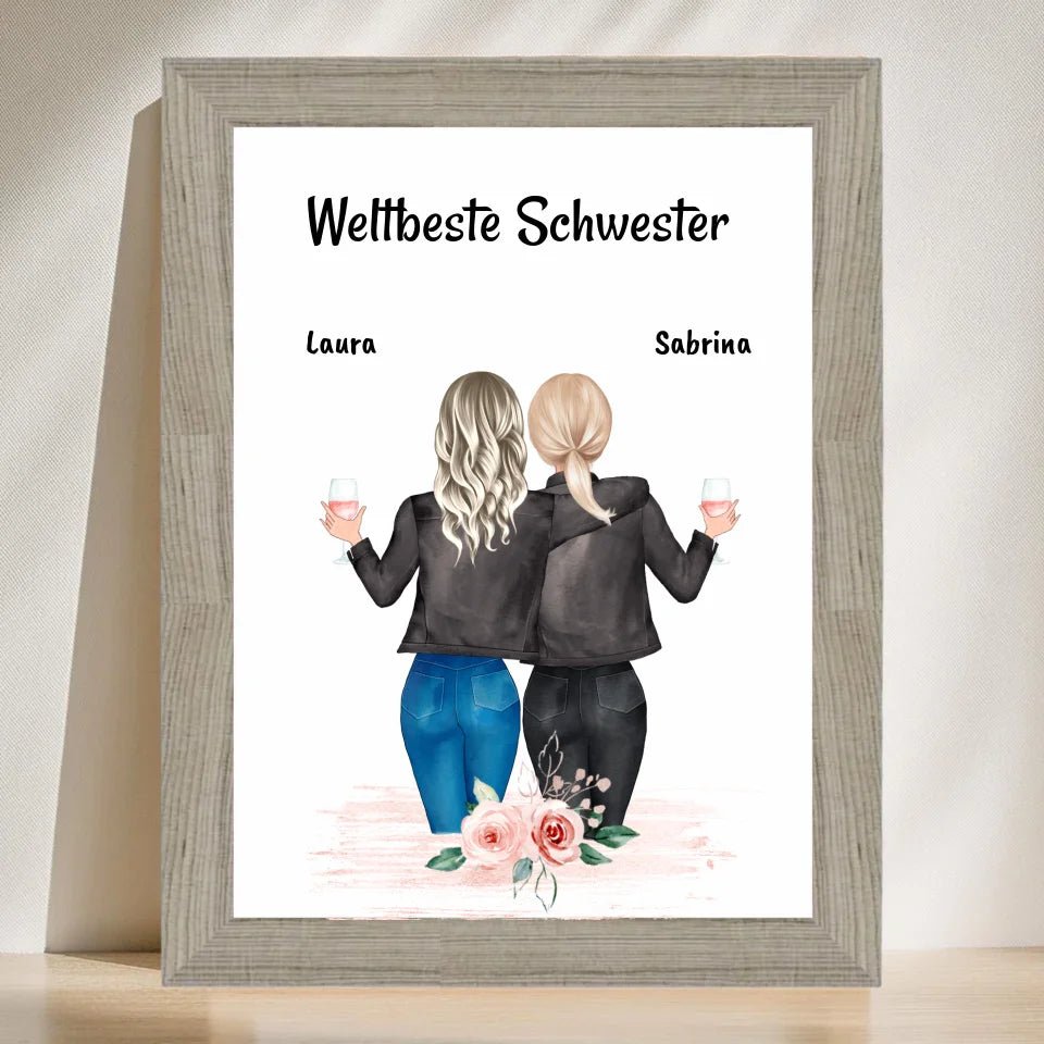 Schwester Poster personalsiiert mit Namen und Spruch - Cantty
