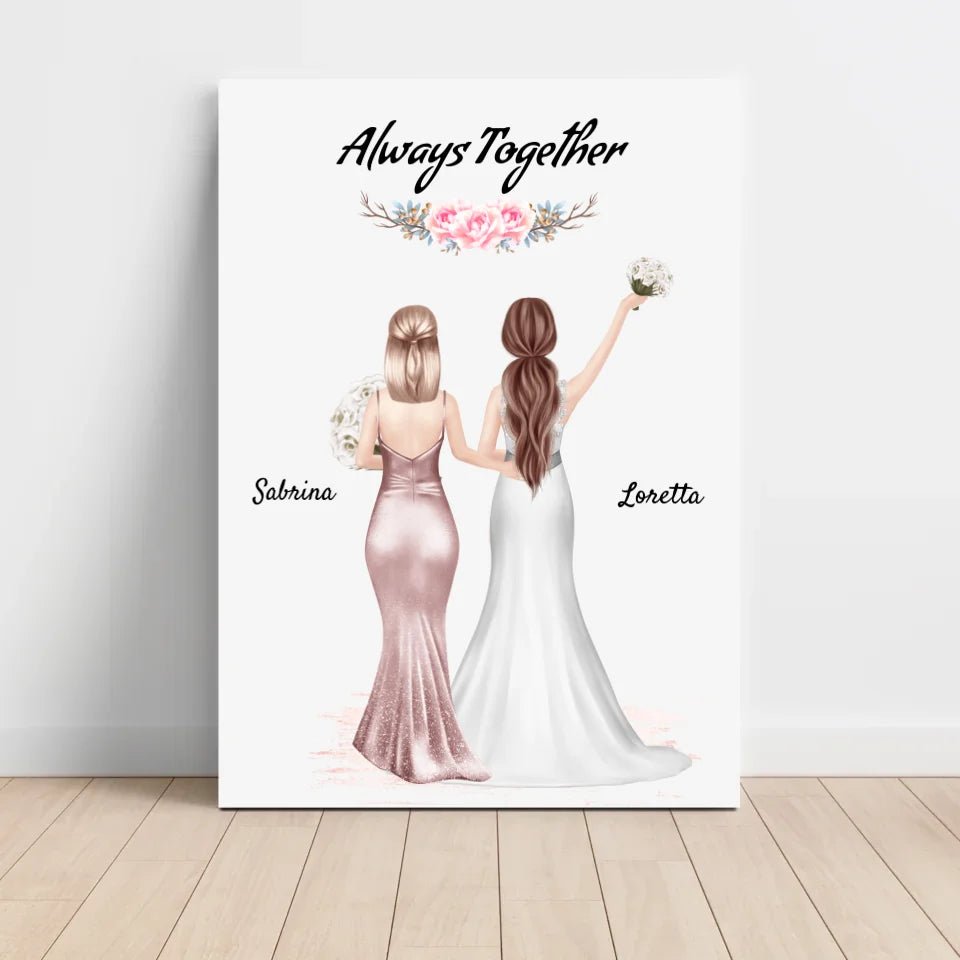 Beste Freundin Braut Bild personalisiert Hochzeit Geschenk - Cantty