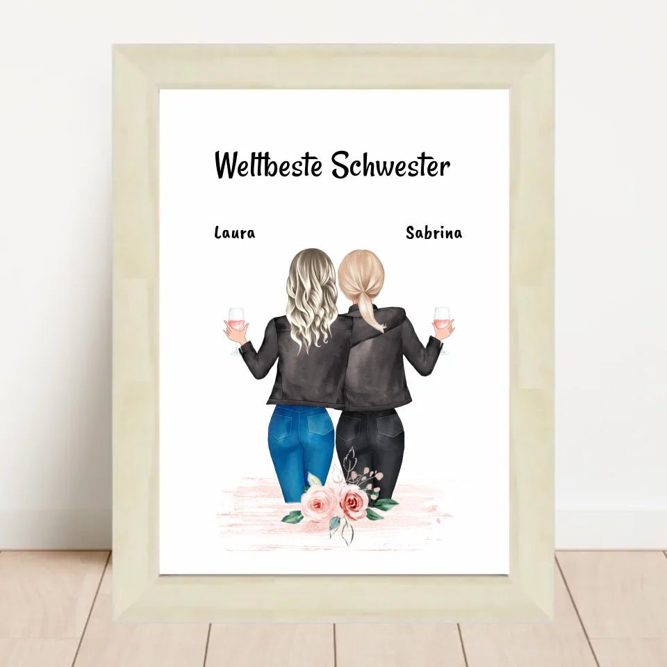 Schwester Poster personalsiiert mit Namen und Spruch - Cantty