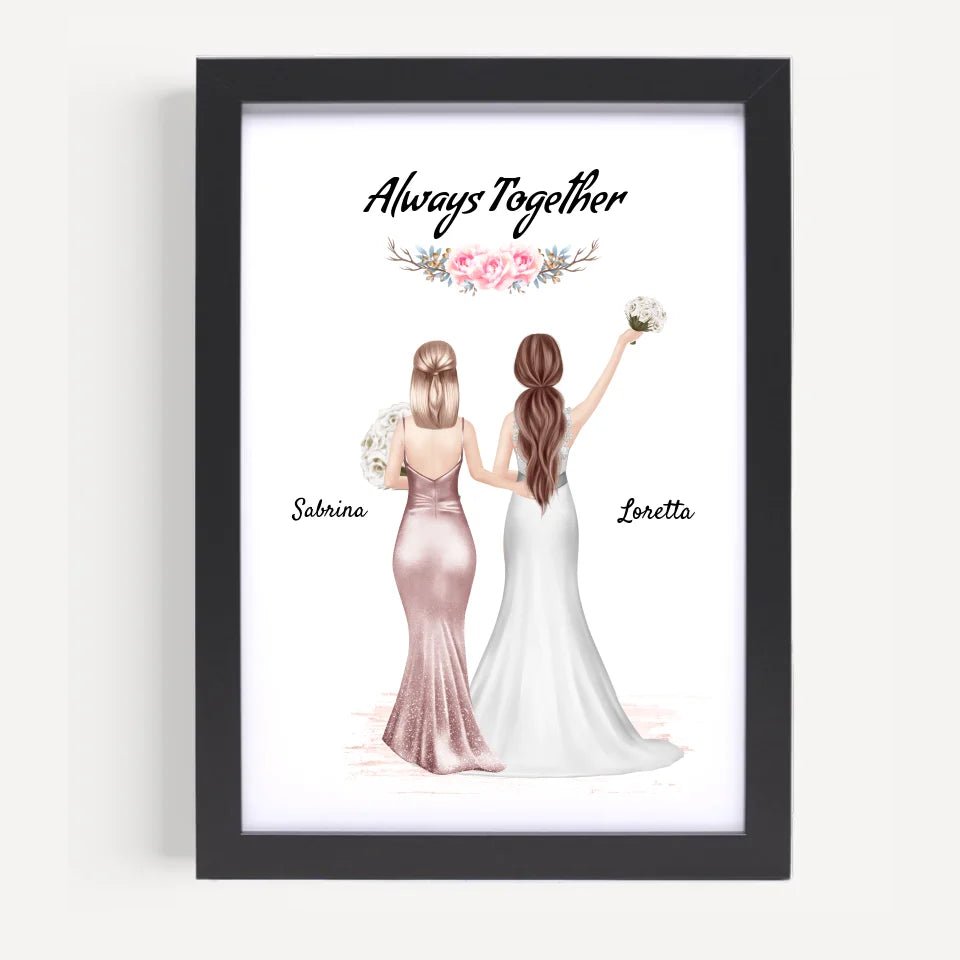 Beste Freundin Braut Bild personalisiert Hochzeit Geschenk - Cantty
