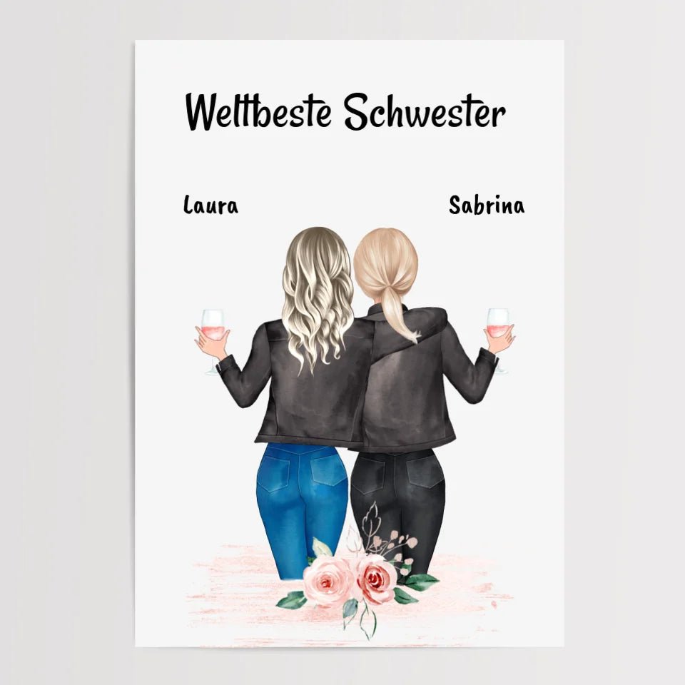Schwester Poster personalsiiert mit Namen und Spruch - Cantty
