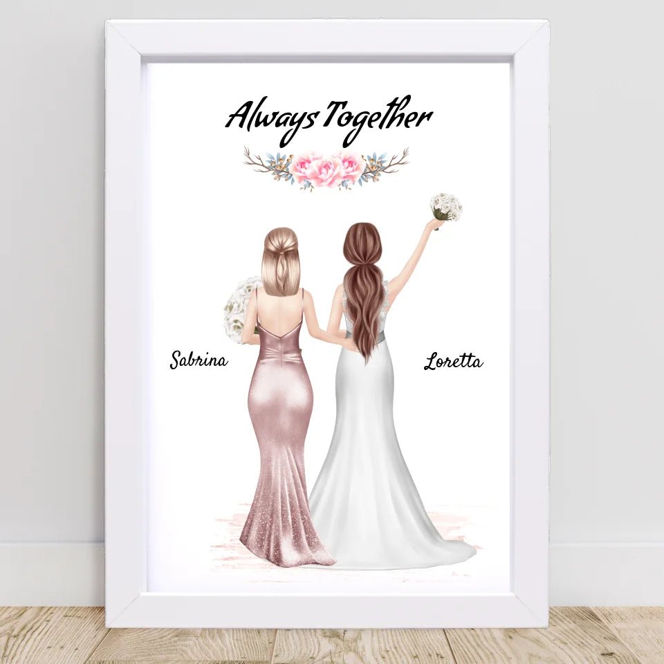 Beste Freundin Braut Bild personalisiert Hochzeit Geschenk - Cantty