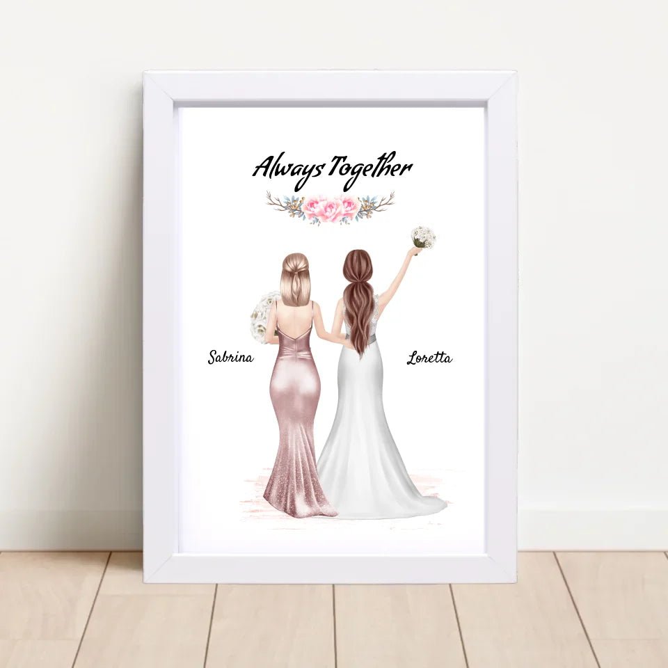 Beste Freundin Braut Bild personalisiert Hochzeit Geschenk - Cantty