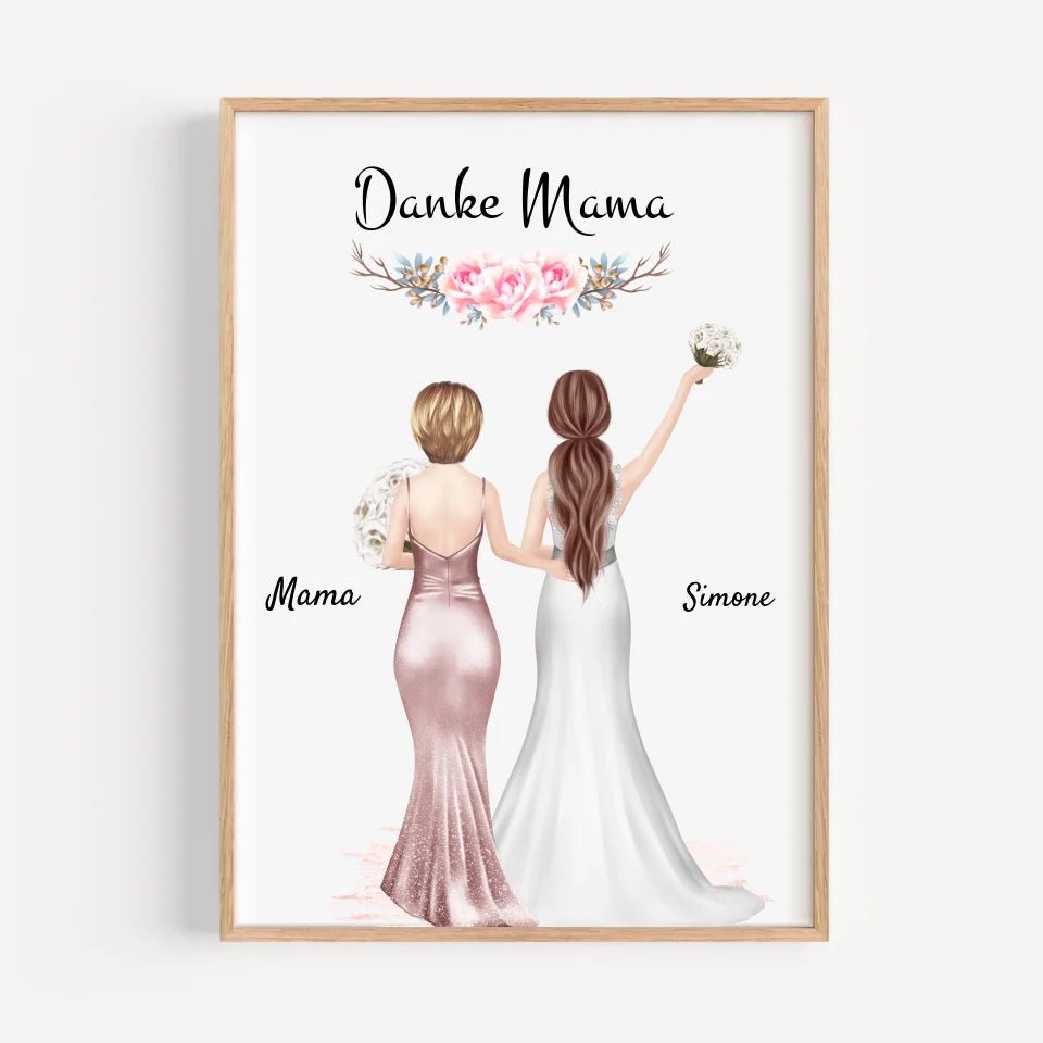 Danke Mama Poster Geschenk von Braut personalisiert - Cantty