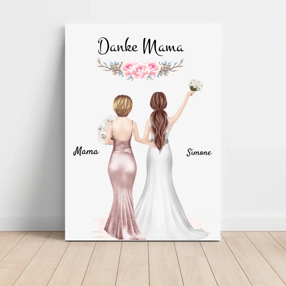 Danke Mama Poster Geschenk von Braut personalisiert - Cantty