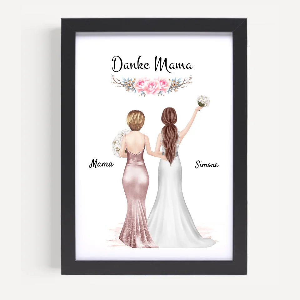 Danke Mama Poster Geschenk von Braut personalisiert - Cantty