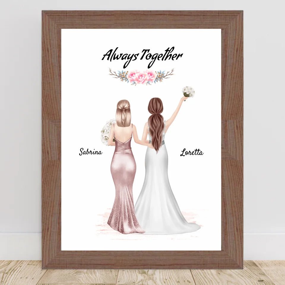 Beste Freundin Braut Bild personalisiert Hochzeit Geschenk - Cantty