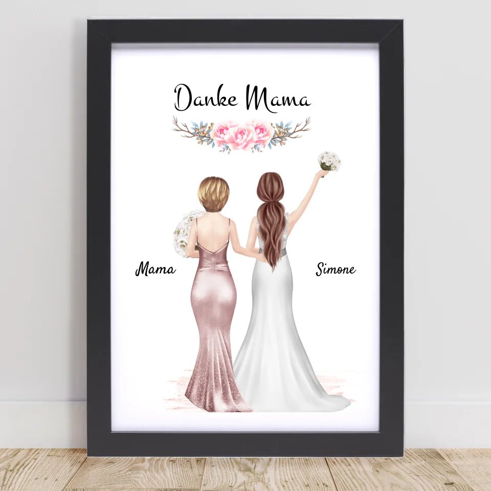 Danke Mama Poster Geschenk von Braut personalisiert - Cantty