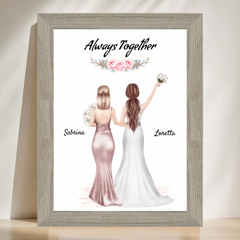 Beste Freundin Braut Bild personalisiert Hochzeit Geschenk - Cantty
