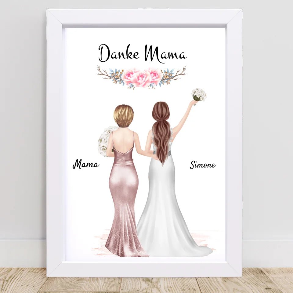 Danke Mama Poster Geschenk von Braut personalisiert - Cantty