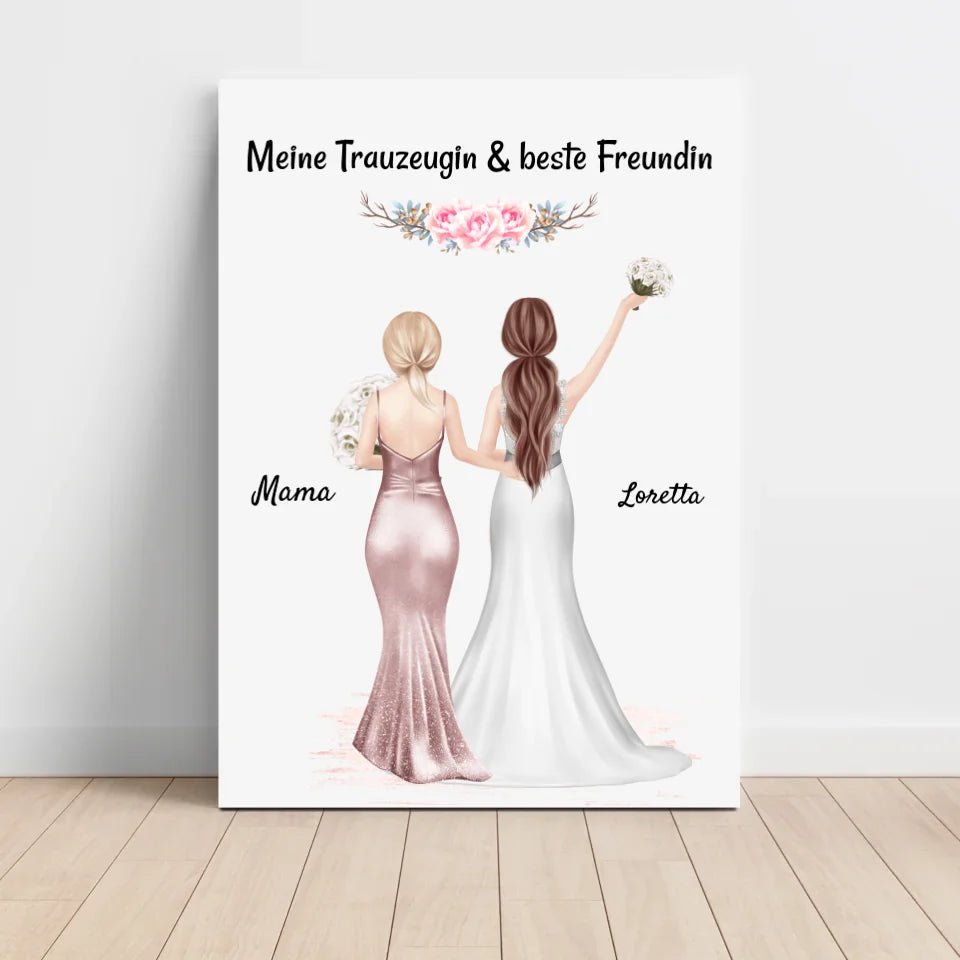 Trauzeugin Poster Geschenk personalisiert mit Braut - Cantty