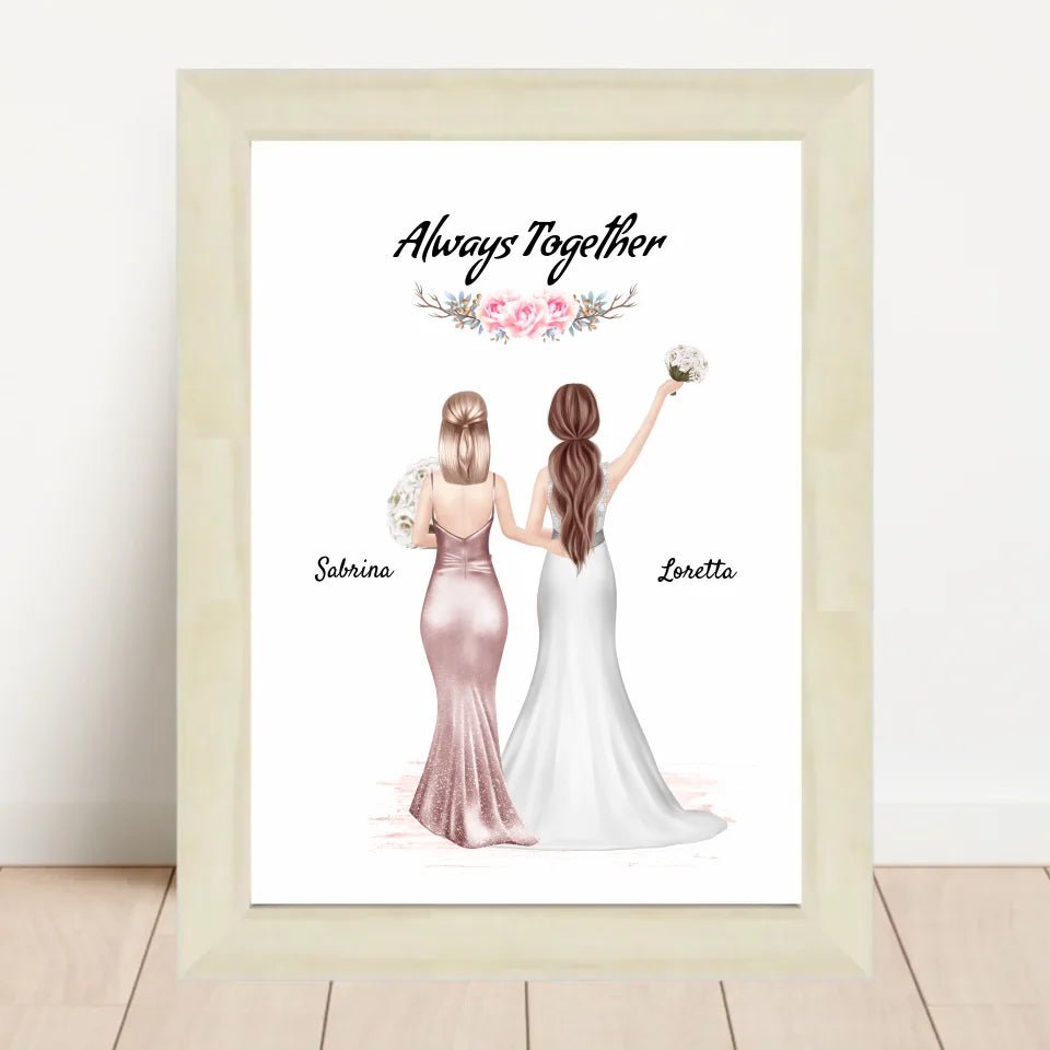 Beste Freundin Braut Bild personalisiert Hochzeit Geschenk - Cantty