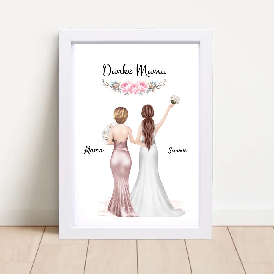 Danke Mama Poster Geschenk von Braut personalisiert - Cantty