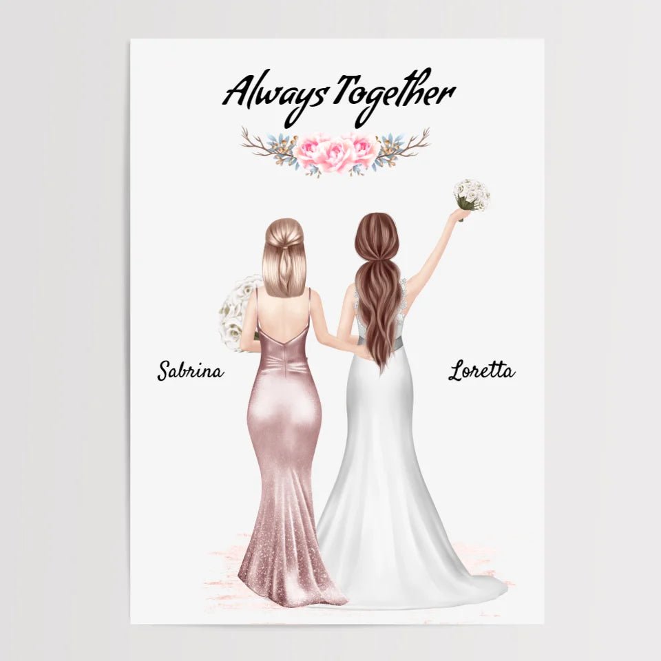 Beste Freundin Braut Bild personalisiert Hochzeit Geschenk - Cantty