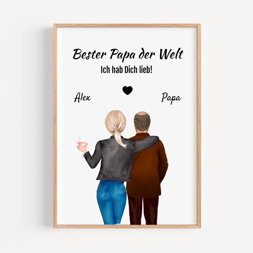 Papa Tochter Poster Geschenk personalisiert selber gestalten - Cantty