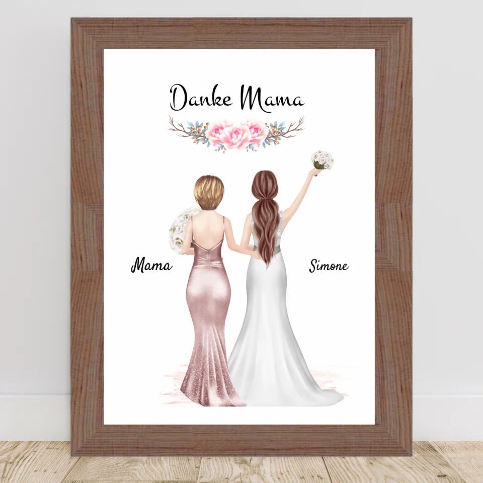 Danke Mama Poster Geschenk von Braut personalisiert - Cantty