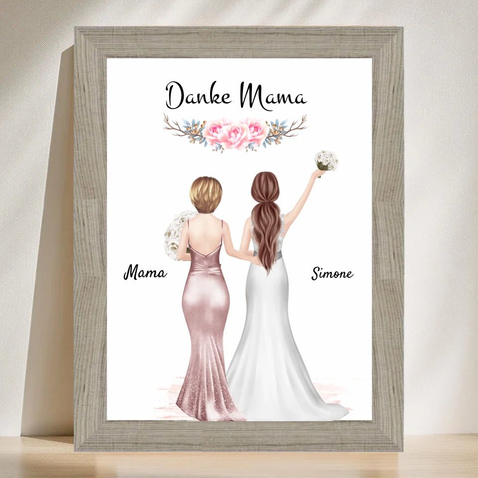 Danke Mama Poster Geschenk von Braut personalisiert - Cantty