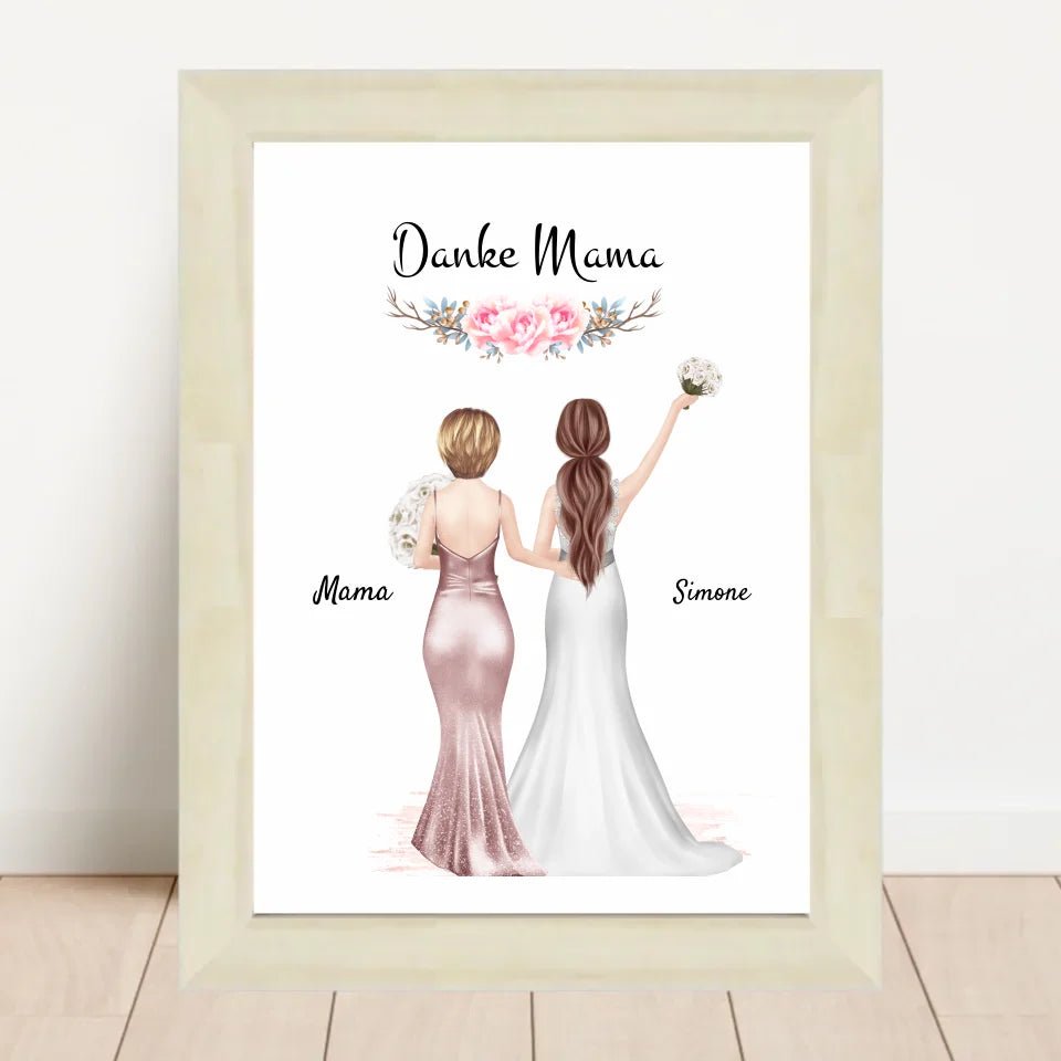 Danke Mama Poster Geschenk von Braut personalisiert - Cantty