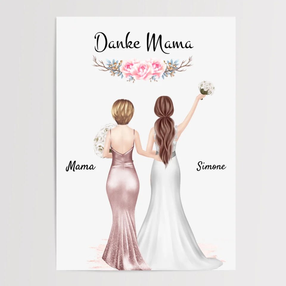 Danke Mama Poster Geschenk von Braut personalisiert - Cantty