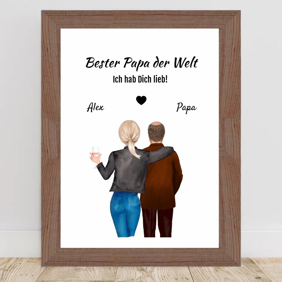 Papa Tochter Poster Geschenk personalisiert selber gestalten - Cantty