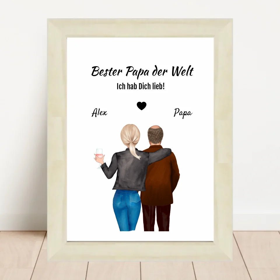 Papa Tochter Poster Geschenk personalisiert selber gestalten - Cantty