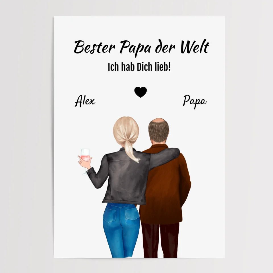 Papa Tochter Poster Geschenk personalisiert selber gestalten - Cantty
