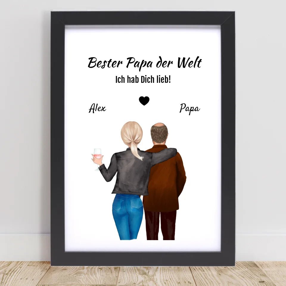 Vater Tochter Poster Geschenk personalisiert - Cantty