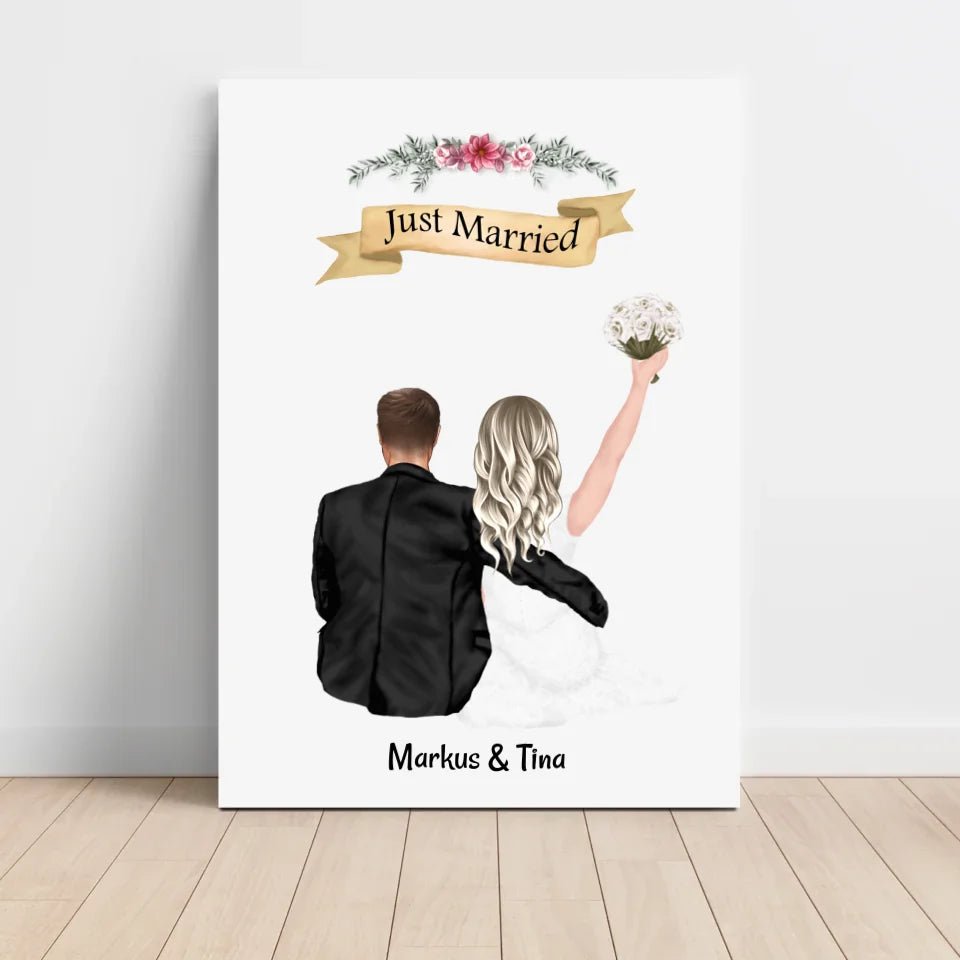 Hochzeitspaar Poster Geschenk personalisiert - Cantty