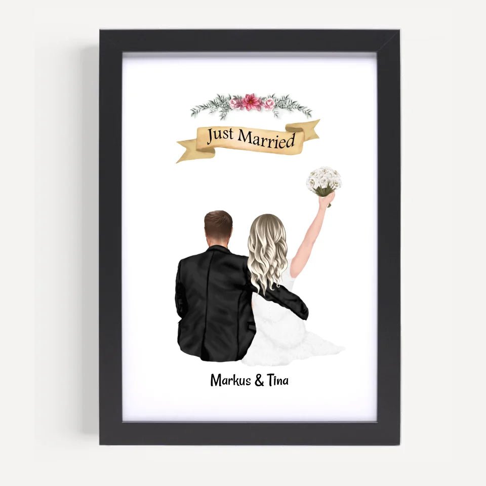 Hochzeitspaar Poster Geschenk personalisiert - Cantty