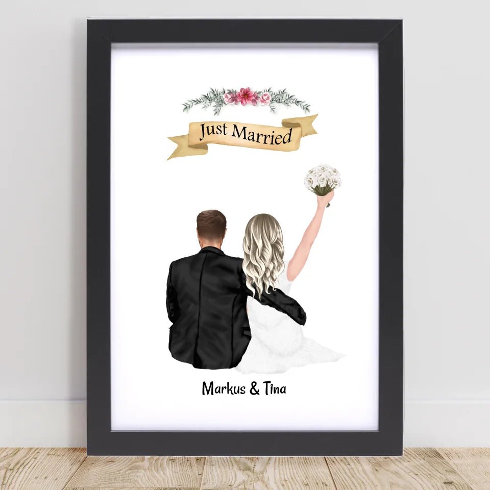 Hochzeitspaar Poster Geschenk personalisiert - Cantty